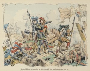 A Chevalier de Bayard megsebesült Brescia ostrománál, Olaszországban, 1512-ben